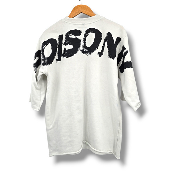 Poison Iv Men's Streetwear Graphic Distressed Sweatshirt T-Shirt White Red Large - Picture 2 of 11